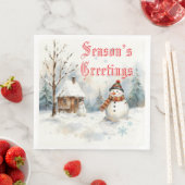 Snowman Winter-Themed Serviette (Beispiel)