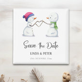 Snowman Winter Wedding Save the Date Magnet
