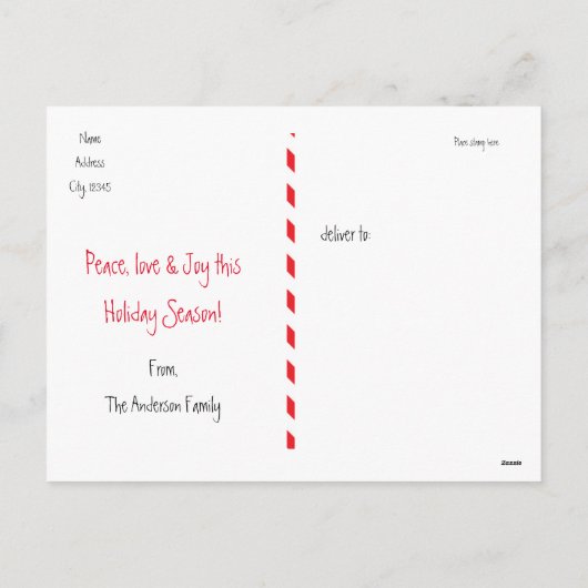 Snowman Winter Weihnachtskarte Postkarte (Rückseite)