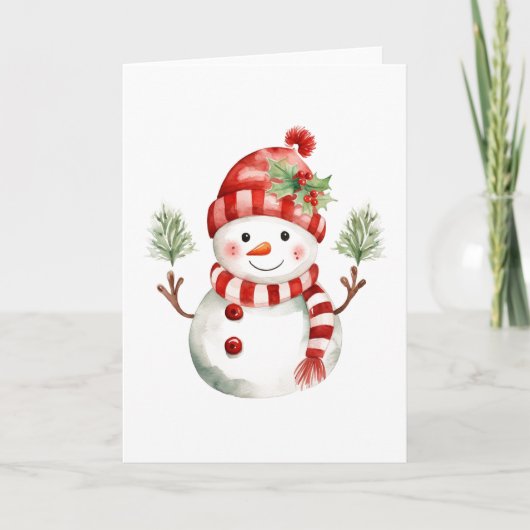 Snowman Winter Wonderland Blank Card Feiertagskarte (Vorderseite)