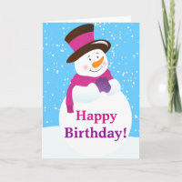Snowman Winter Wonderland Geburtstagskarte