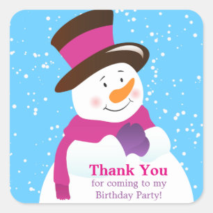 Snowman Winter Wonderland Girl Danke Sticker