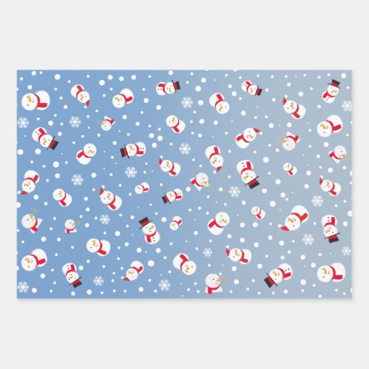Snowman Winter Wonderland Holiday Geschenkpapier Set (Vorderseite 3)