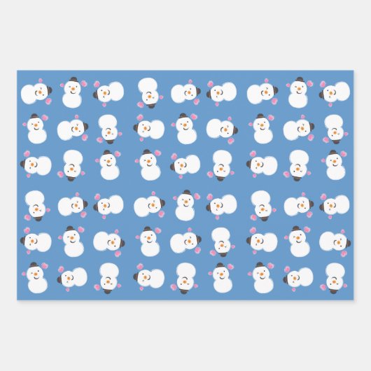 Snowman Winter Wonderland Holiday Geschenkpapier Set (Vorderseite)