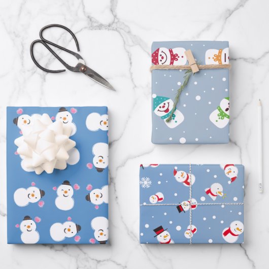 Snowman Winter Wonderland Holiday Geschenkpapier Set (Vorderseite)