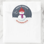 Snowman Winter Wonderland Runder Aufkleber (Tasche)