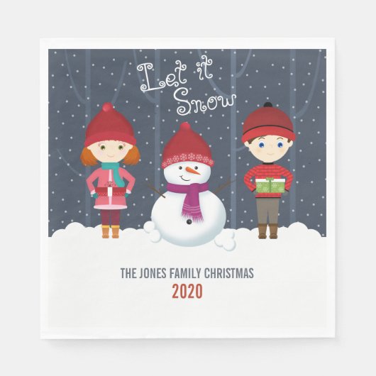 Snowman Winter Wonderland Serviette (Vorderseite)