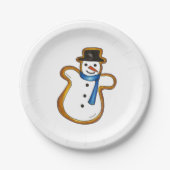 Snowman Winter Zucker Cookie Weihnachten Hanukkah Pappteller (Vorderseite)