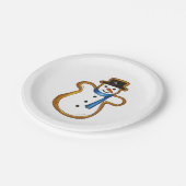 Snowman Winter Zucker Cookie Weihnachten Hanukkah Pappteller (Schrägansicht)