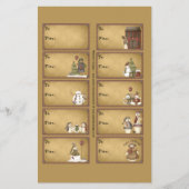 Snowman Wintergeschenktafeln auf einem Blatt - D2 (Vorne)