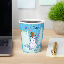 Snowman Wintertime Party Dinner Holiday Paper Cups Pappbecher