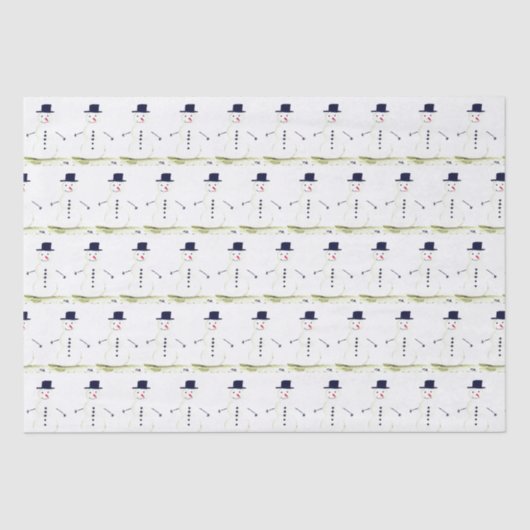 Snowman Winterurlaub Weihnachten Weihnachten Retro Seidenpapier (Vorderseite)