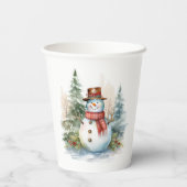 Snowman Winterwald Pappbecher (Rückseite)