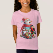 Snowman with Bird, Christmas, Author Natasha Us   T-Shirt (Vorderseite)
