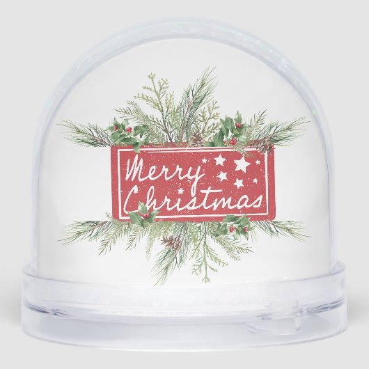 Snowman with Cardinal Merry Christmas Schneekugeln (Rückseite)