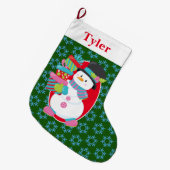 Snowman With Christmas Presents Großer Weihnachtsstrumpf (Vorderansicht (hängend))