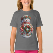  Snowman with Christmas Wreath, Christmas, Author  T-Shirt (Vorderseite)