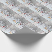 Snowman With Christmas Wreath for a Deer Geschenkpapier (Ecke)