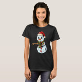 Snowman with Christmashat Floss Dance on Christmas T-Shirt (Vorne ganz)