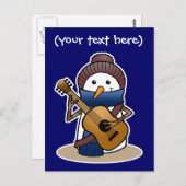 Snowman with Guitar Postkarte (Vorne/Hinten)