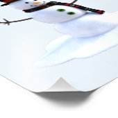 Snowman with hat and scarf. I Love Snow Fotodruck (Ecke)