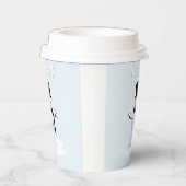 Snowman with hat and scarf. I Love Snow Pappbecher (Rechts)