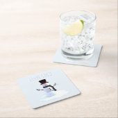 Snowman with hat and scarf. I Love Snow Rechteckiger Pappuntersetzer (Vor Ort)