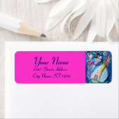 SNOWMAN WITH OWL Blue Pink Fuchsia Christmas (Insitu)