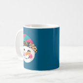 Snowman With Santa Hat And Leopard Pattern  Kaffeetasse (Vorderseite Links)