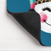 Snowman With Santa Hat And Leopard Pattern  Mousepad (Ecke)