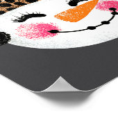 Snowman With Santa Hat And Leopard Pattern Poster (Ecke)