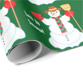 Snowman With Text Geschenkpapier (Rolleneckpunkt)
