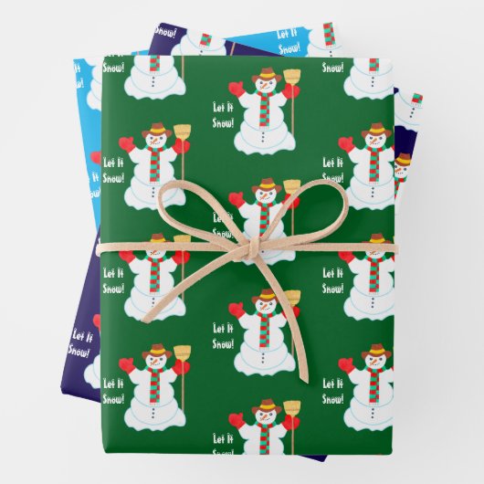 Snowman With Text Wrapping Paper Sheets Geschenkpapier Set (Beispiel)