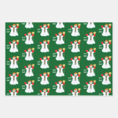 Snowman With Text Wrapping Paper Sheets Geschenkpapier Set (Vorderseite)