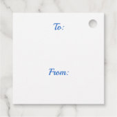 Snowman with Two Sleeping Bunnies with Snowflakes Geschenkanhänger (Rückseite)