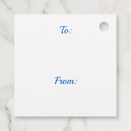 Snowman with Two Sleeping Bunnies with Snowflakes Geschenkanhänger (Rückseite)