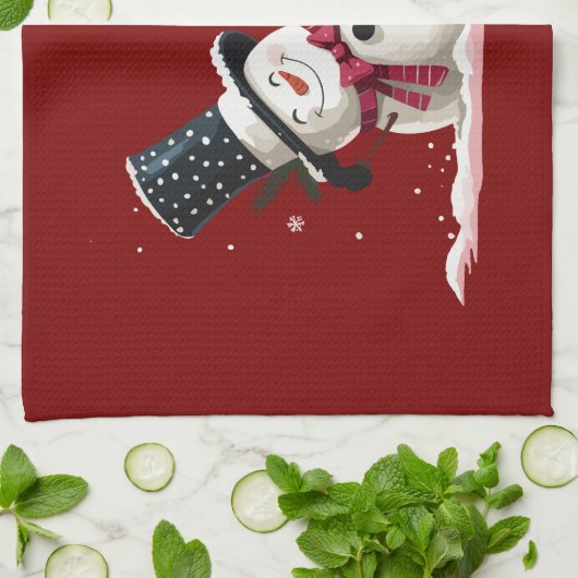 Snowman With Wine Christmas Gift Xmas Holiday  Geschirrtuch (Gefaltet)