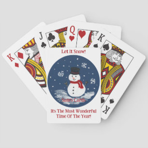 Snowman Wonderful Time Year PERSONALIZE Bridge Spielkarten