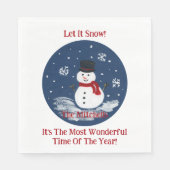 Snowman Wonderful Time Year PERSONALIZE Name Serviette (Vorderseite)