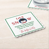 Snowman Wonderful Time Year PERSONALIZE Name Untersetzer (angewinkelt)