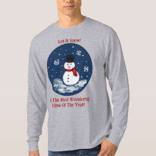 Snowman Wonderful Time Year PERSONALIZE T-Shirt