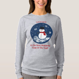 Snowman Wonderful Time Year PERSONALIZE T-Shirt