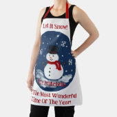 Snowman Wonderful Time Year Unisex PERSONALIZE Schürze (InSitu)