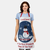 Snowman Wonderful Time Year Unisex PERSONALIZE Schürze (Getragen)