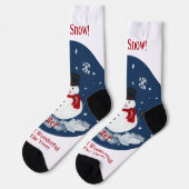 Snowman Wonderful Time Year Unisex PERSONALIZE Socken (Linkes Detail)