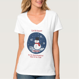 Snowman Wonderful Time Year Unisex PERSONALIZE T-Shirt
