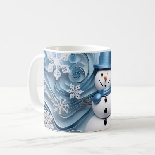 Snowman Wonderland Christmas Holiday Mug Kaffeetasse (Vorderseite Links)