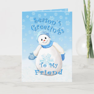 Snowman Wonderland for Friend Christmas Card Feiertagskarte