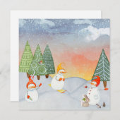 SNOWMAN & WOODLAND FREUNDE IN WINTERWONDERLAND (Vorne/Hinten)