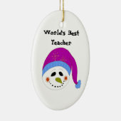 Snowman World's Best Teacher Keramik Ornament (Rechts)